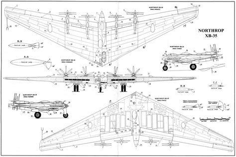 Northrop Xb-35 blueprint | Flying wing, Blueprints, Model airplanes