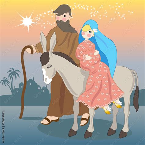 Mary on the donkey and Joseph go to Bethlehem where Jesus will be born ...