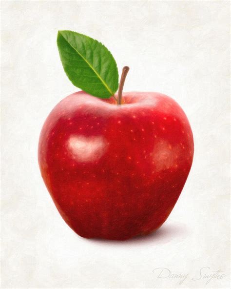 Painting Of Red Apple By Setsiri Silapasuwanchai | ubicaciondepersonas ...