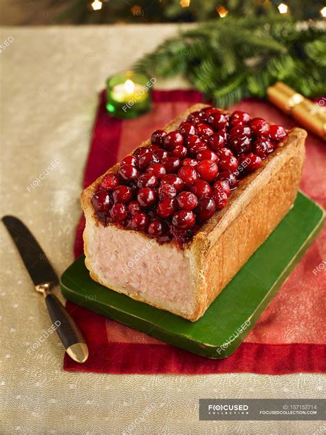 Cranberry Topped Gala Pie — selective focus, pies - Stock Photo ...