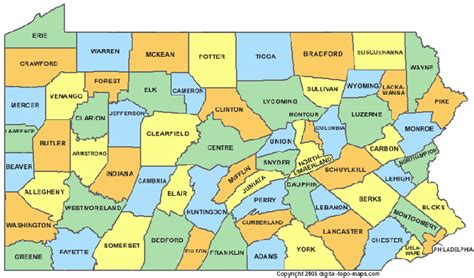 Pennsylvania Counties Map Genealogy - FamilySearch Wiki