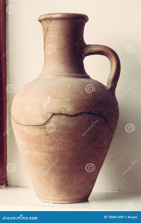 Old clay ceramic vase stock image. Image of container - 78481369