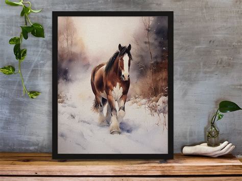 Clydesdale Art Decor Galloping Horse Art Print Clydesdale Digital Horse ...