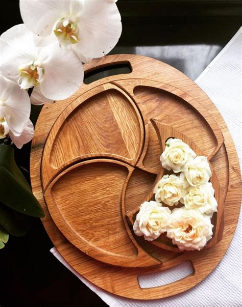 Wooden Serving Set Wooden Tray With Bowls Tableware Serving | Etsy