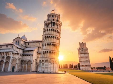 Premium Photo | Famous leaning tower in pisa italy with beautiful sunrise