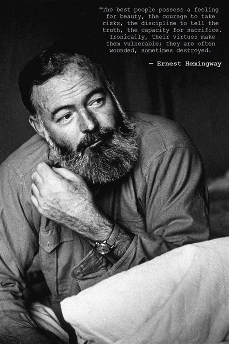 ERNEST HEMINGWAY POSTER 24x36 in quote Beauty Courage Truth Virtues ...