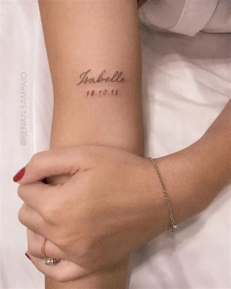 Nombre: Isabelle y fecha por Renan Sampaio - Tatuajes para Mujeres Sons ...