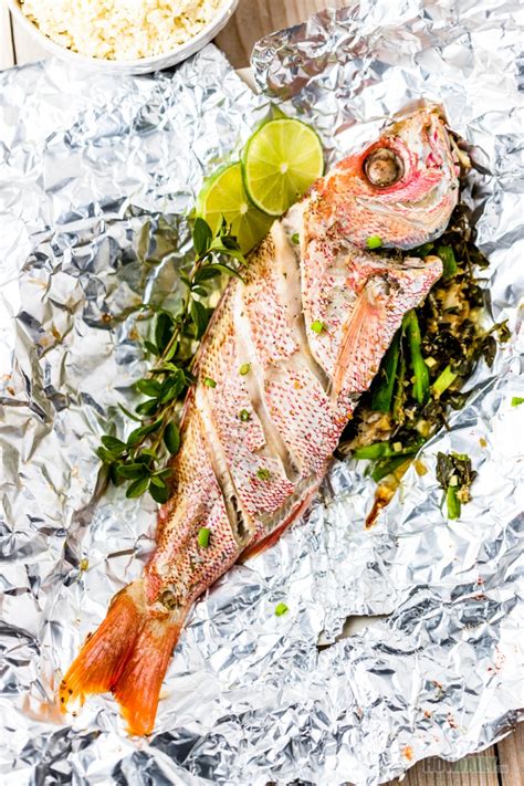 Oven Baked Whole Red Snapper with Seasoning Herb Recipe