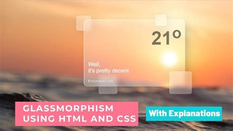 Learn to Create glassmorphism using html and css | Glassmorphism in 5 ...