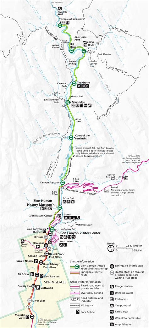 Zion National Park Map - AllTrips