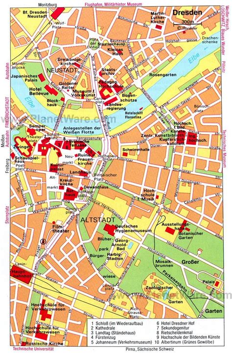 Dresden Map - Tourist Attractions | Tourist map, Dresden map, Dresden