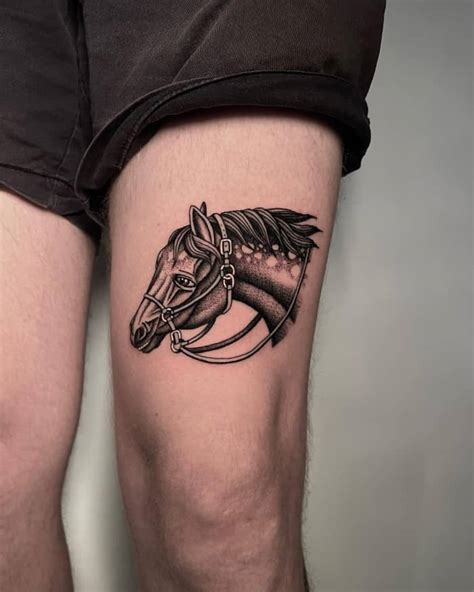 Blackwork Horse Head Tattoo by @justinoliviertattoo - Tattoogrid.net