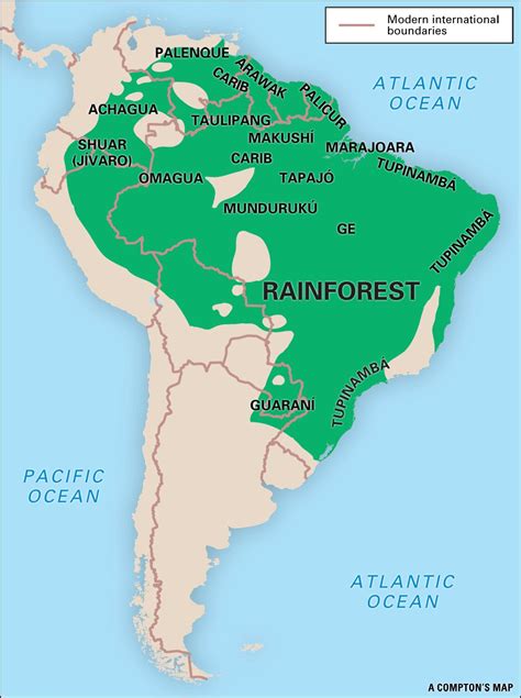 Rainforest Brazil map - Brazil rainforest map (South America - Americas)