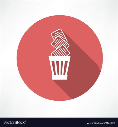 Recycle bin full of paper icon Royalty Free Vector Image