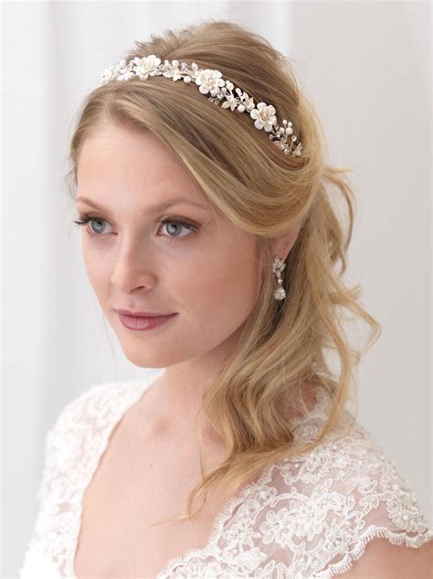 Floral Bridal Headband, Flower Wedding Headband, Pearl Bridal Headband ...