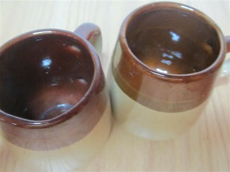 VINTAGE BROWN STONEWARE COFFEE MUGS 3 3/4" TALL BRITISH MADE | eBay