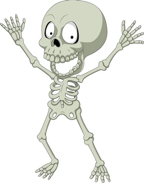 Cartoon funny human skeleton | Premium Vector