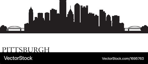 Pittsburgh city skyline silhouette background Vector Image