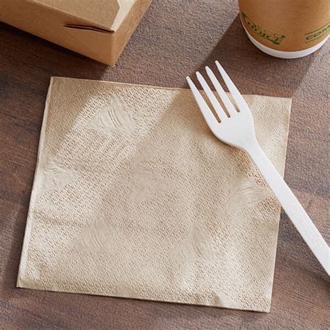 12" x 12" Natural Kraft 1/4 Fold Luncheon Napkin - 750/Pack