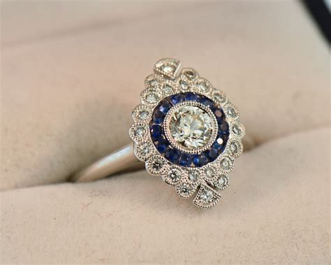 Edwardian-style Sapphire & Diamond Engagement Ring | Exquisite Jewelry ...