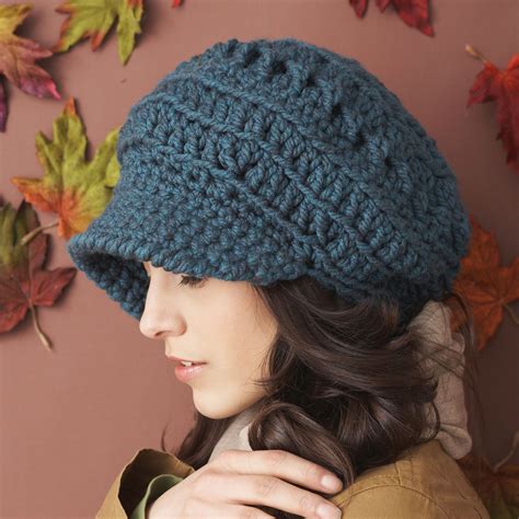 Free Intermediate Bernat Slouchy Peaked Hat Crochet Pattern ...