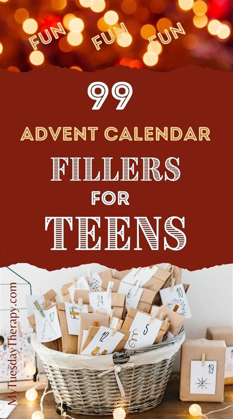 Fun Advent Calendar Fillers for Teenagers | Advent calendar fillers ...