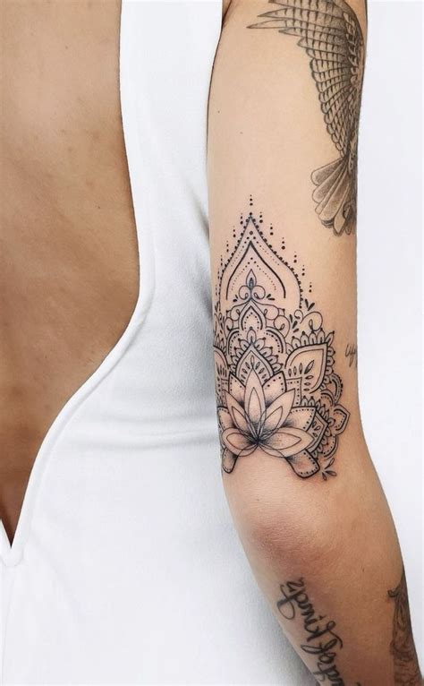 Boho Elbow Tattoo Ideas for Women