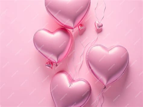 Premium AI Image | Pastel Pink heart shaped helium balloons on pink ...