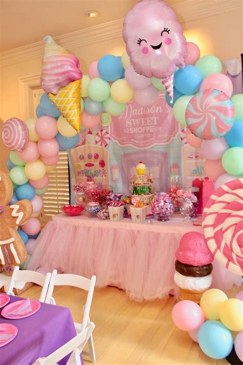 Whimsical Candyland Birthday Party Dessert Table Candy Theme Birthday ...