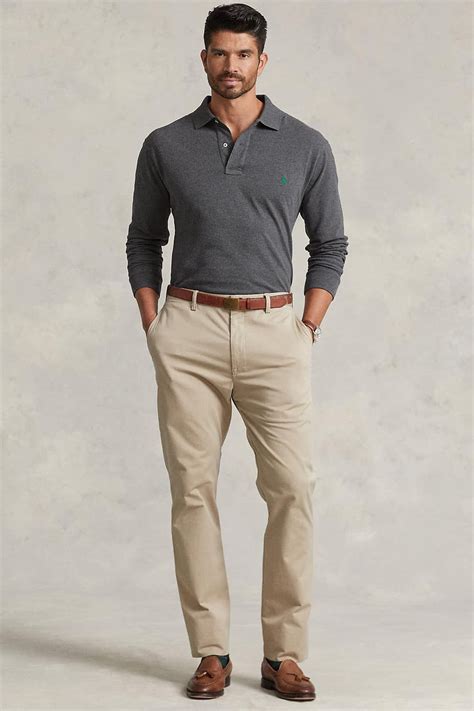 Brown Loafers Outfit Men, Khaki Men Outfit, Gray Shirt Outfit, Polo ...