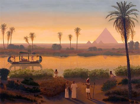 Sunset on the Nile at Giza Pyramids Ancient Egypt Egyptian | Etsy