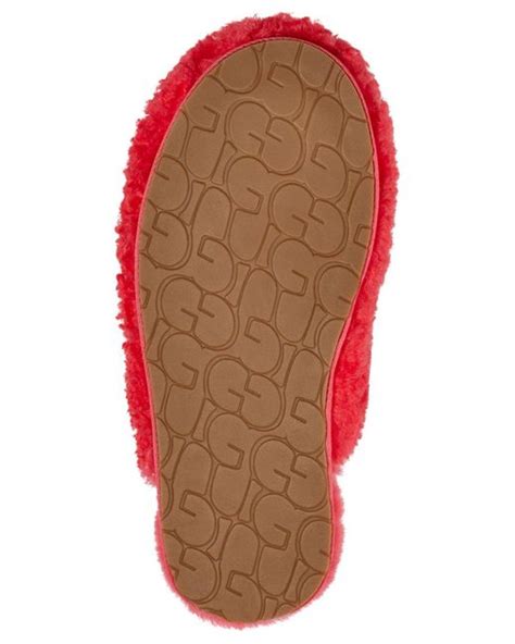 UGG Maxi Curly Slide Slippers in Red | Lyst