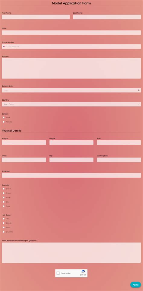 Modeling Registration Form 2023 - Printable Forms Free Online