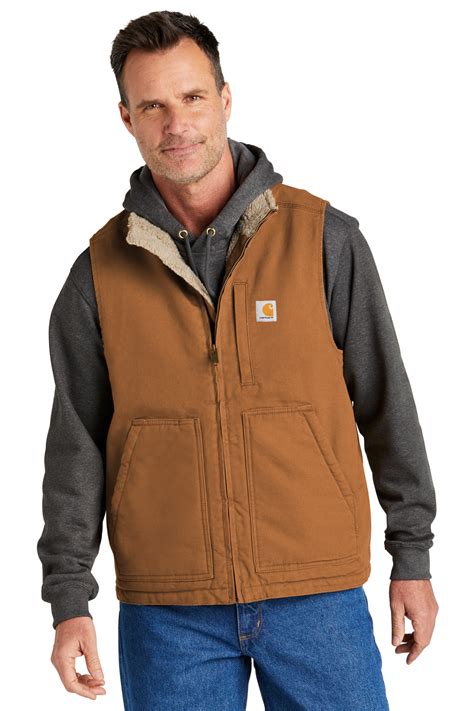 Carhartt CT104277 Washed Duck Sherpa Lined Mock Neck Vest