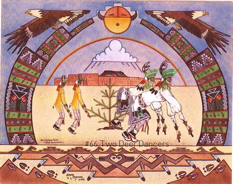 Stretched Canvas Unsigned, Pueblo Feast Dance, American Indian art ...