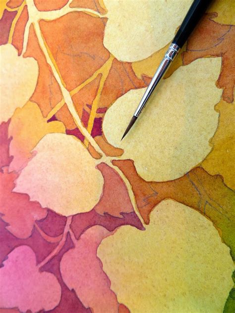 The Painted Prism: WATERCOLOR WORKSHOP: Negative Painting of Aspen Leaves