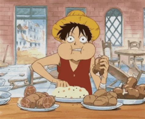 Luffy Eating Meat GIFs | Tenor