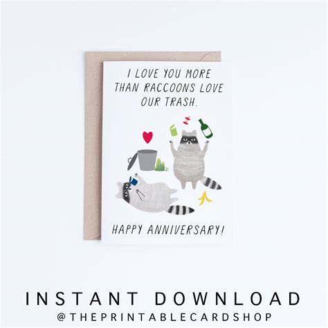 Printable Anniversary Cards, Instant Download Funny Anniversary Cards ...