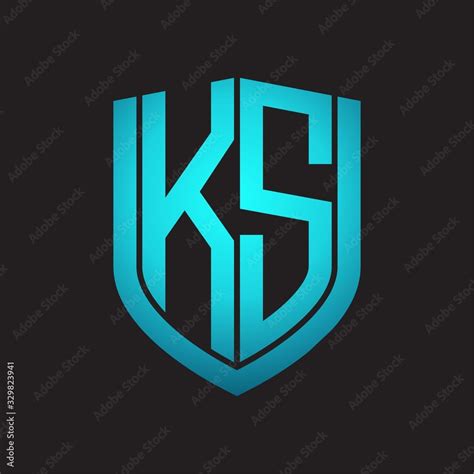 KS Logo monogram with emblem shield design isolated with blue colors on ...