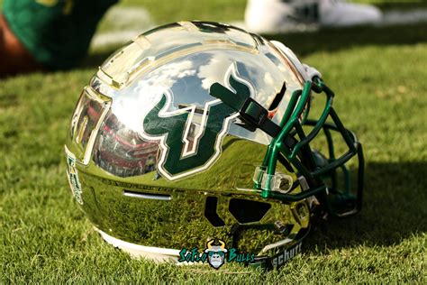 202 – Elon vs. USF 2018 – Gold USF Football Helmet on Field by Will ...