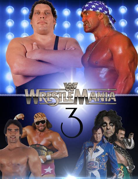 WWE PPV Poster WrestleMania 3 | Wrestling superstars, Wrestling stars ...