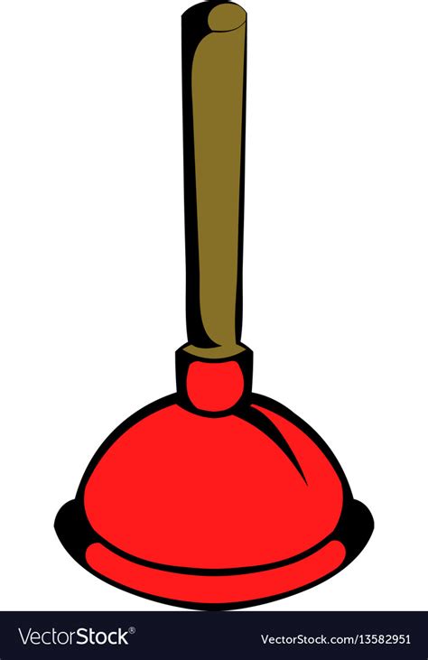 Plunger icon cartoon Royalty Free Vector Image