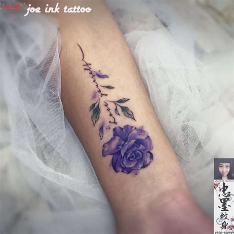 forearm purple rose tattoos betty0819fish Purple Butterfly Tattoo ...