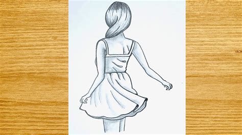 ️ How to Draw a Cute Girl with a Dress - Pencil Sketch - YouTube