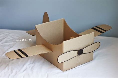 Cardboard Box Airplane - Repeat Crafter Me | Cardboard box crafts ...