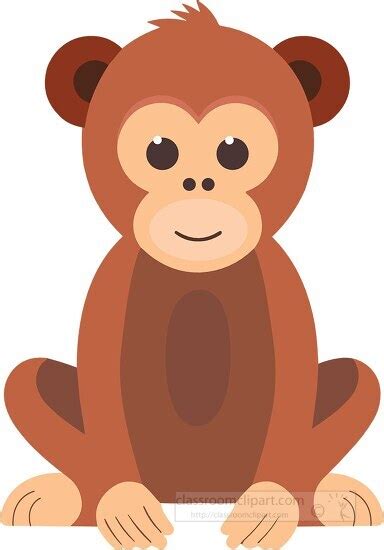 Monkey Clipart-cute cartoon monkey sitting down