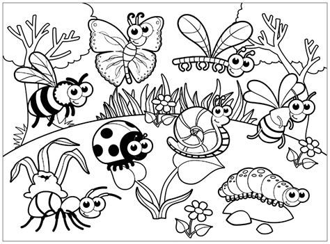 Meeting - Insects Coloring Pages for Kids