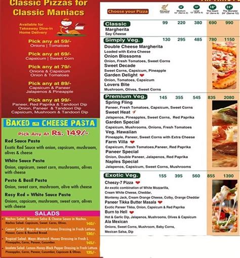 Menu of La Pino'z Pizza, Bodakdev, West Ahmedabad, Ahmedabad | EazyDiner