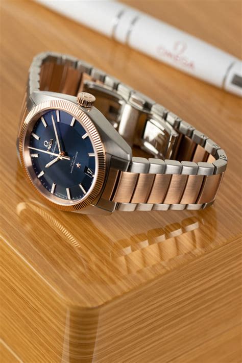 Omega Globemaster - 18K Sedna gold & blue WatchObsession – Watch Obsession