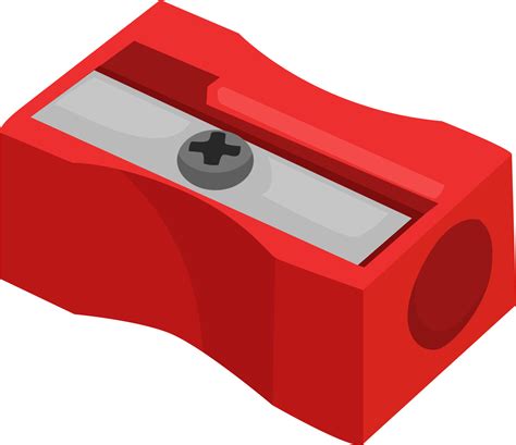 Red pencil sharpener, illustration, vector on a white background ...